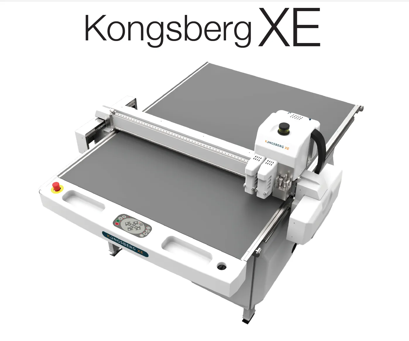段ボールまでの厚さの資材の高速カットが可能な小型超高速デジタルコンバーティングマシン　KongsbergXE-10
