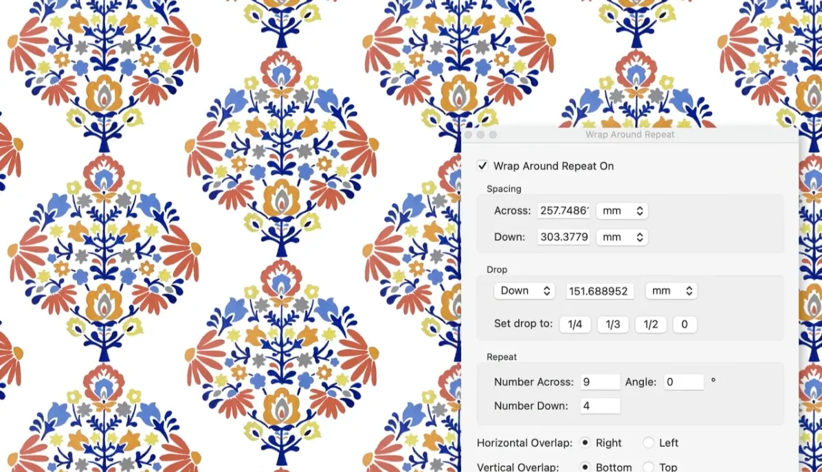 AVAでリピートデザインを作成しているスクリーンショット