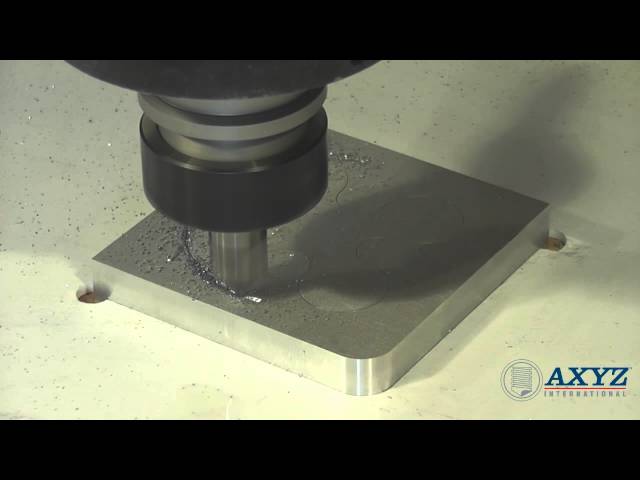 AXYZ CNC Router cutting aluminum inlay