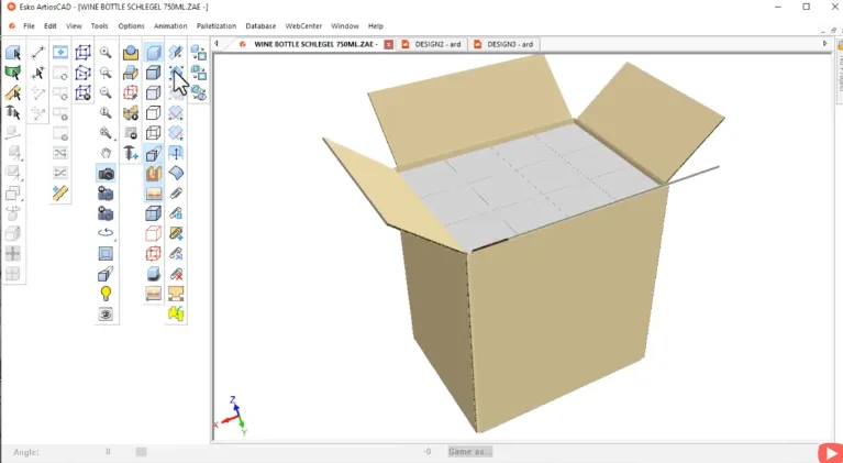 1.複数の梱包物を並べている画面
