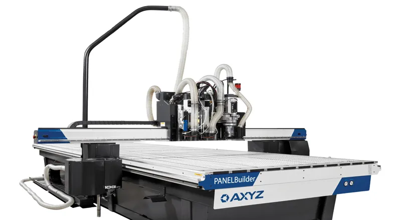 AXYZ PANELBUILDERのヘッドと加工の様子