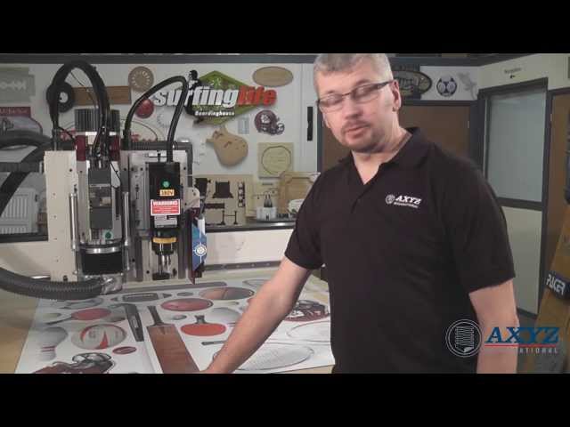 AXYZ CNC Router cutting printed ACM