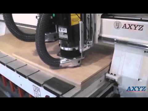 AXYZ CNC Router cutting a cupboard door