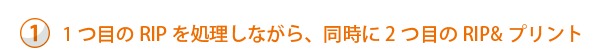 1つ目のRIPを処理しながら、同時に2つ目のRIP&プリント 