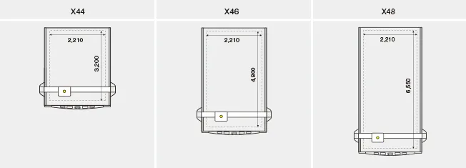 KongsbergX40シリーズのワークエリア一覧
